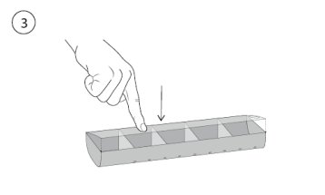 Eine Illustration der Handhabung der WEPA Tagesboxen. Zum Schluss den Deckel der Box zumachen.