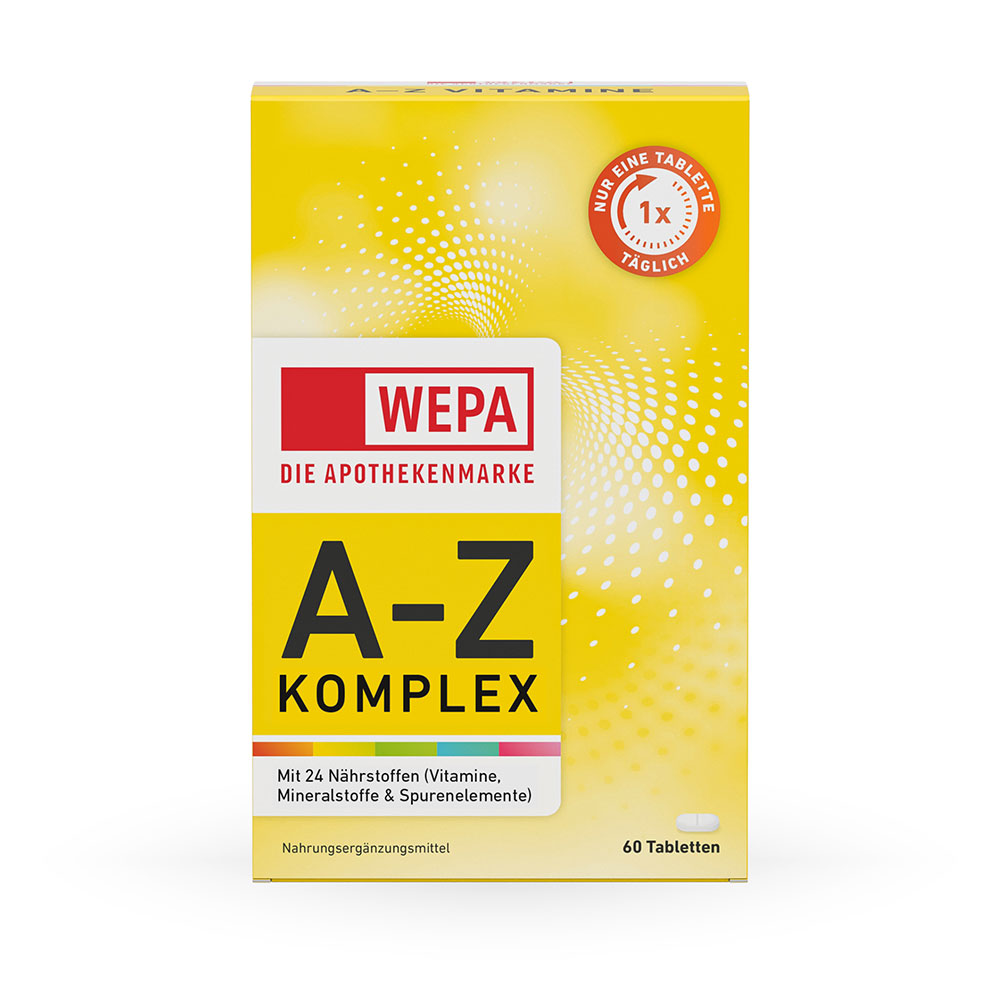 WEPA A-Z KOMPLEX
60 TABLETTEN I PZN 17830349 WEPA A-Z KOMPLEX 60 TABLETTEN I PZN 17830349